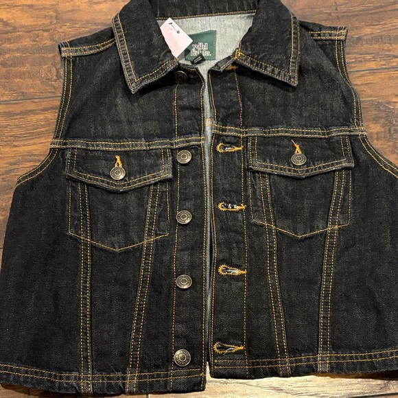 Dark Denim Wild Fable Vest with Button Details NWT - Picture 2 of 5